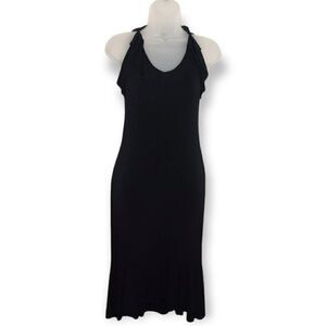 Necessary Objects Y2K Black Ruffle Slip Dress sz S